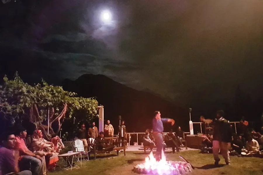 Bonfire experience during a private Pakistan tour